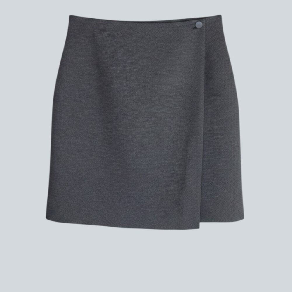 CK Career Wrap Skirt Lined Micro Pattern in Black & Grey Women's Size 10